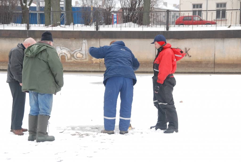 Šodien 6. februārī uz Liepājas kanāla ledus vēl aizvien drūzmējās zemledus makšķernieki, lai arī temperatūra jau pacēlusies divus grādus virs nulles. Ledus esot 15 centimetru biezs, apgalvo makšķernieki un nemaz negrasās beigt savu...
Autors: Jānis Goldbergs