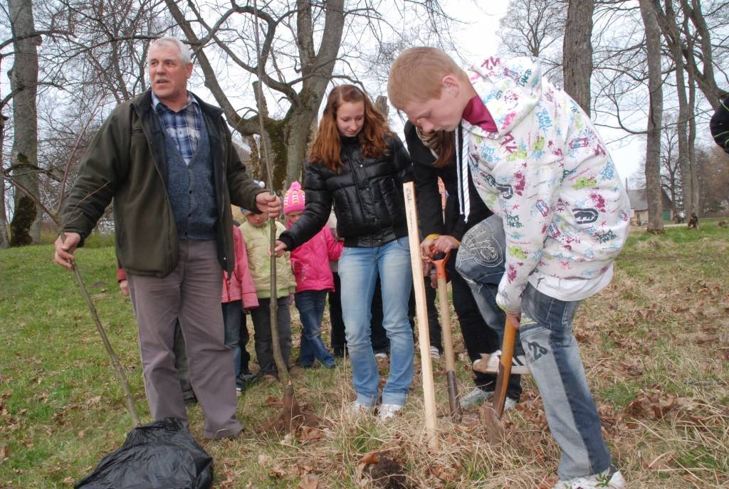 Piemiņai par Kapsēdes pamatskolā pavadīto laiku un papildinot Kapsēdes muižas parku, divdesmit jaunu kociņu parkā trešdien iestādīja vietējās pamatskolas izlaiduma klases audzēkņi.

Stādīšanai no kokaudzētavas “Īve” atvesti sarkano ozolu,...
Autors: Sarmīte Štrausa