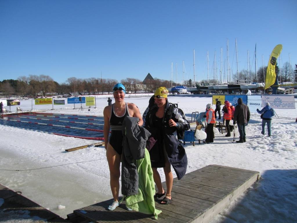 Inga pēc finiša 50 m brīvajā stilā.
