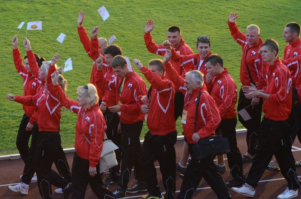 Aizputes novads Latvijas III Olimpiādes atklāšanas cermonijā.
Autors: Uldis Dobelis