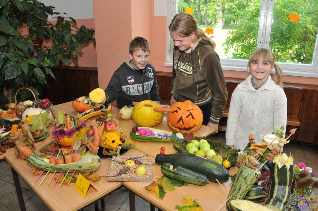 Kapsēdes pamatskolas skolēni, tuvojoties Miķeļdienai, izveidojuši izstādi, kurā redzamas dažādas no dārzeņiem veidotas kompozīcijas.
Autors: ReKurZeme, portāls