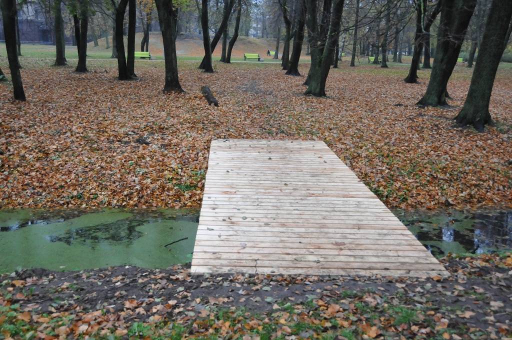 Liepājas Raiņa parkā, īstenojot labiekārtošanas darbus, top vairākas laipas pāri parkā esošajiem grāvjiem. Līdz šim gatavas jau trīs, 2. novembrī tapa ceturtā.
Autors: ReKurZeme, portāls