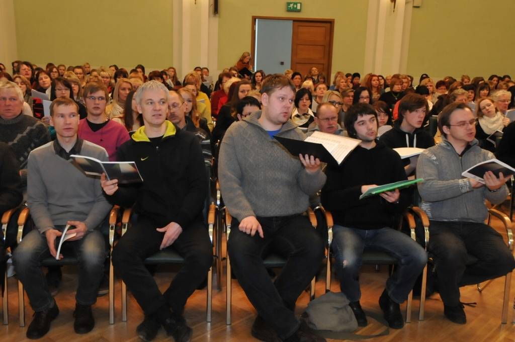 23. februārī, gatavojoties XXV Vispārējiem latviešu Dziesmu un XV Deju svētkiem, Liepājas Latviešu biedrības nama Lielajā zālē notika Liepājas pilsētas un Liepājas koru apriņķa (8 novadu) jaukto koru kopmēģinājums.
Autors: ReKurZeme, portāls