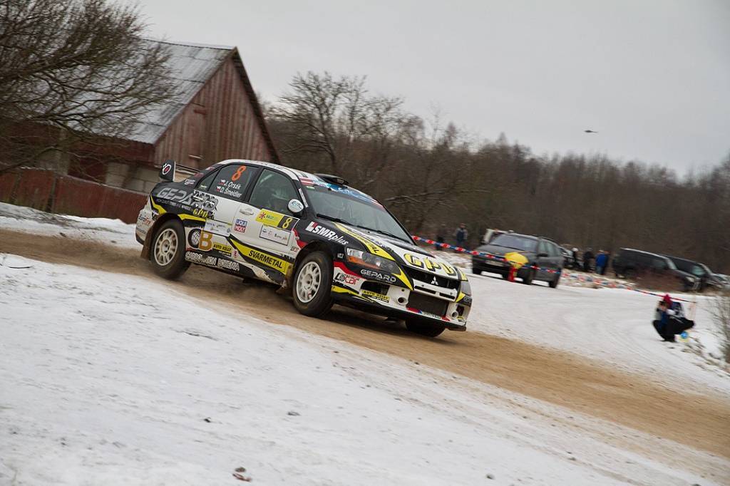 Bildes no Eiropas rallija čempionāta otrā posma - rallija "Liepāja-Ventspils" - otrās dienas.