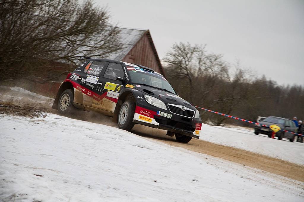 Bildes no Eiropas rallija čempionāta otrā posma - rallija "Liepāja-Ventspils" - otrās dienas.