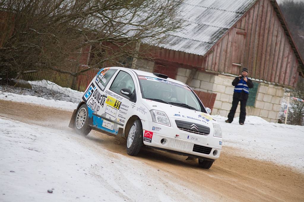Bildes no Eiropas rallija čempionāta otrā posma - rallija "Liepāja-Ventspils" - otrās dienas.