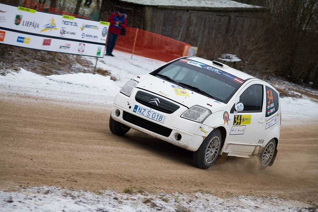 Bildes no Eiropas rallija čempionāta otrā posma - rallija "Liepāja-Ventspils" - otrās dienas.