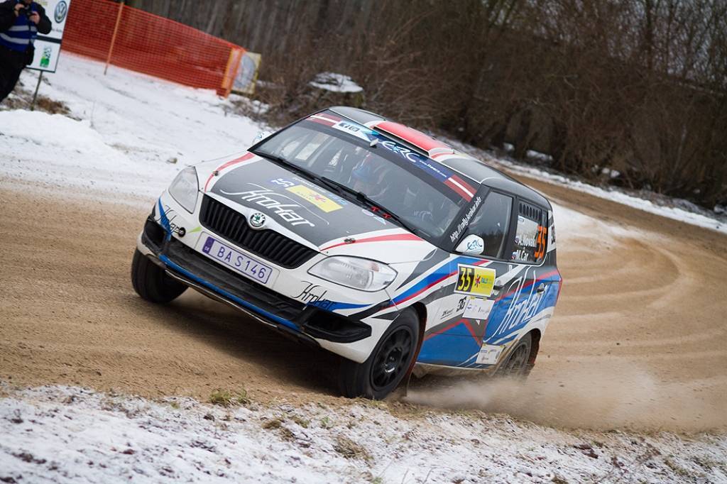 Bildes no Eiropas rallija čempionāta otrā posma - rallija "Liepāja-Ventspils" - otrās dienas.