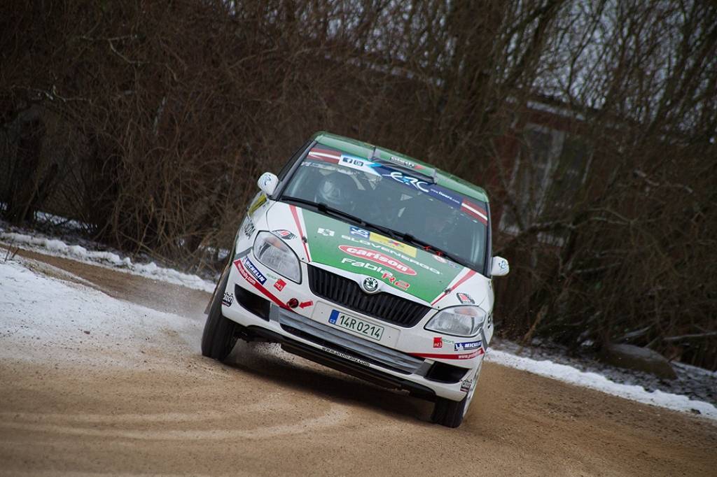 Bildes no Eiropas rallija čempionāta otrā posma - rallija "Liepāja-Ventspils" - otrās dienas.