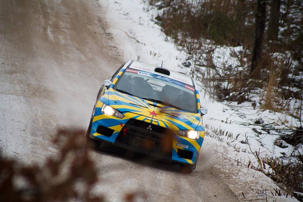 Bildes no Eiropas rallija čempionāta otrā posma - rallija "Liepāja-Ventspils" - otrās dienas.