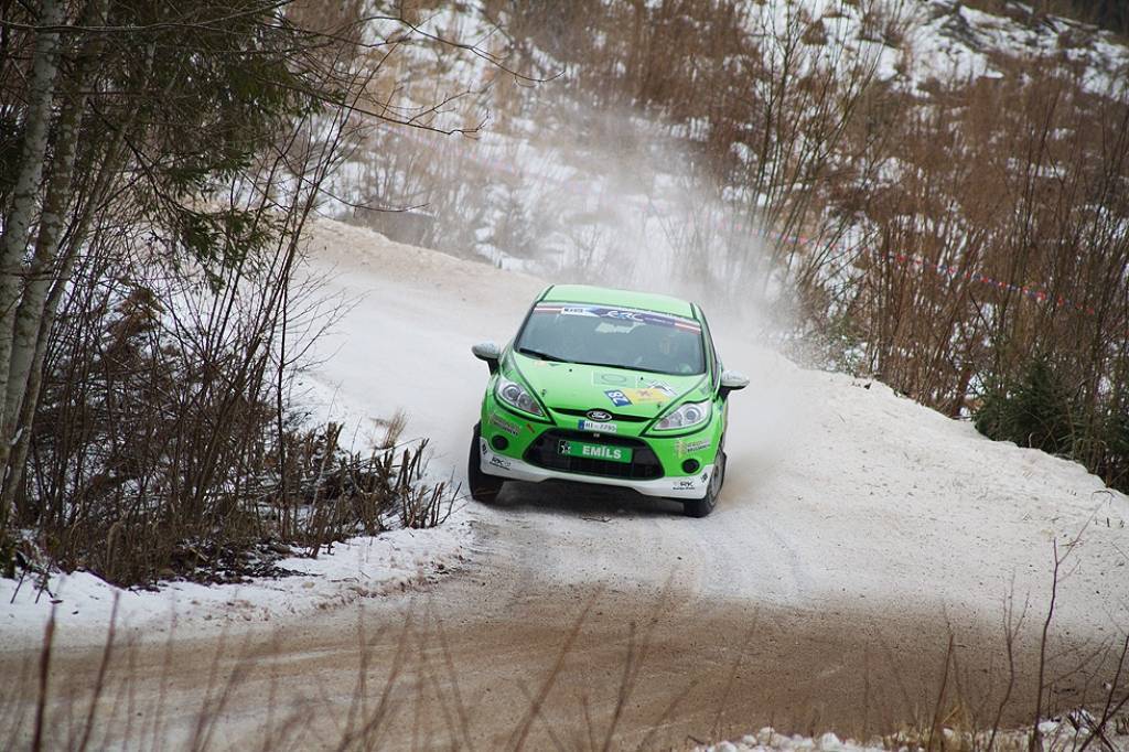 Bildes no Eiropas rallija čempionāta otrā posma - rallija "Liepāja-Ventspils" - otrās dienas.