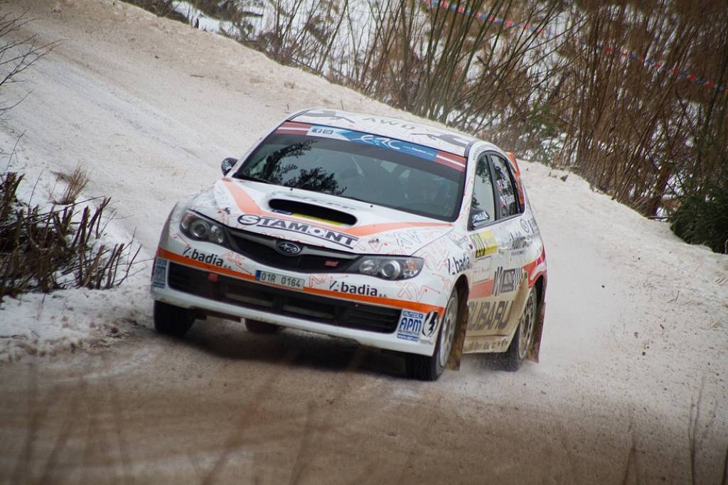 Bildes no Eiropas rallija čempionāta otrā posma - rallija "Liepāja-Ventspils" - otrās dienas.