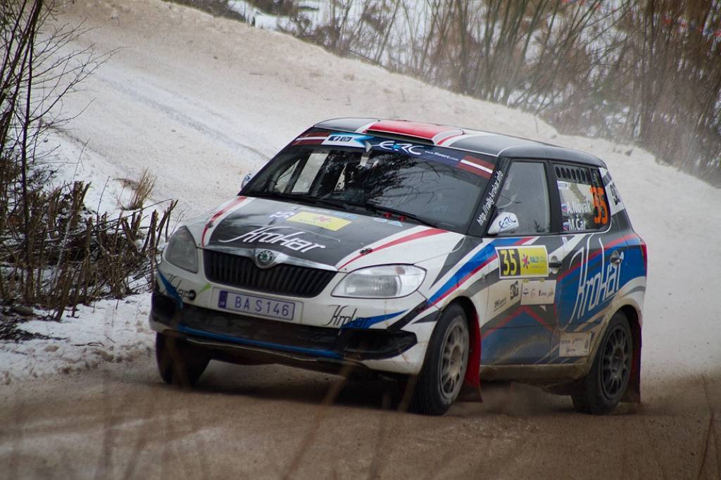Bildes no Eiropas rallija čempionāta otrā posma - rallija "Liepāja-Ventspils" - otrās dienas.