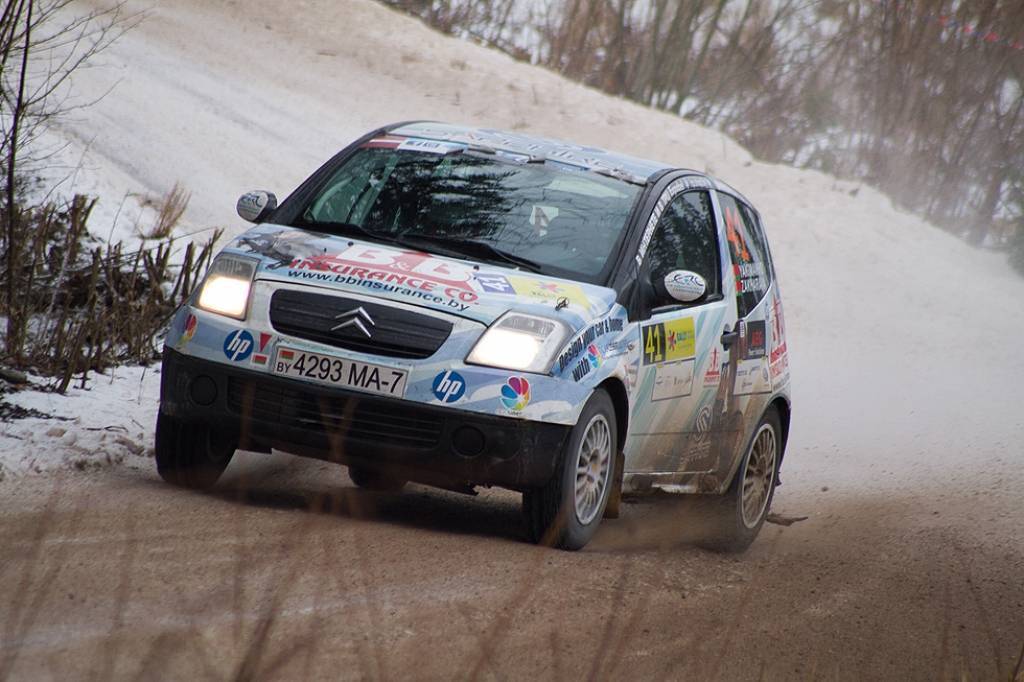 Bildes no Eiropas rallija čempionāta otrā posma - rallija "Liepāja-Ventspils" - otrās dienas.