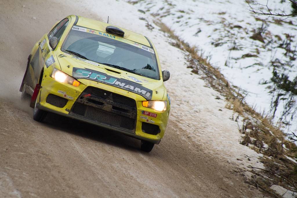 Bildes no Eiropas rallija čempionāta otrā posma - rallija "Liepāja-Ventspils" - otrās dienas.