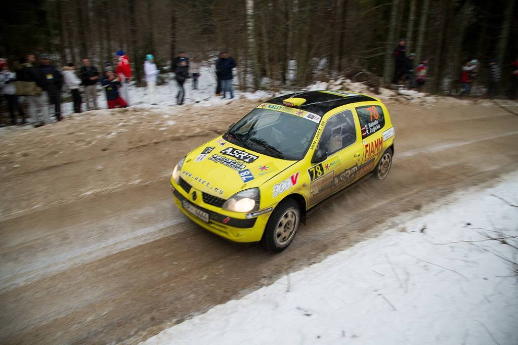 Bildes no Eiropas rallija čempionāta otrā posma - rallija "Liepāja-Ventspils" - otrās dienas.