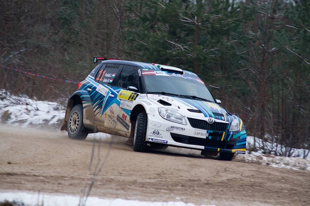 Bildes no Eiropas rallija čempionāta otrā posma - rallija "Liepāja-Ventspils" - otrās dienas.