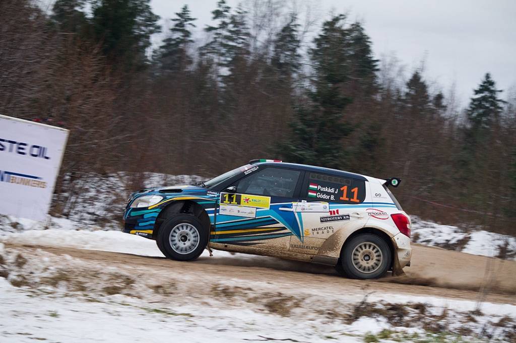 Bildes no Eiropas rallija čempionāta otrā posma - rallija "Liepāja-Ventspils" - otrās dienas.