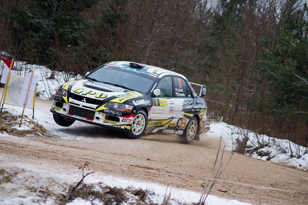Bildes no Eiropas rallija čempionāta otrā posma - rallija "Liepāja-Ventspils" - otrās dienas.