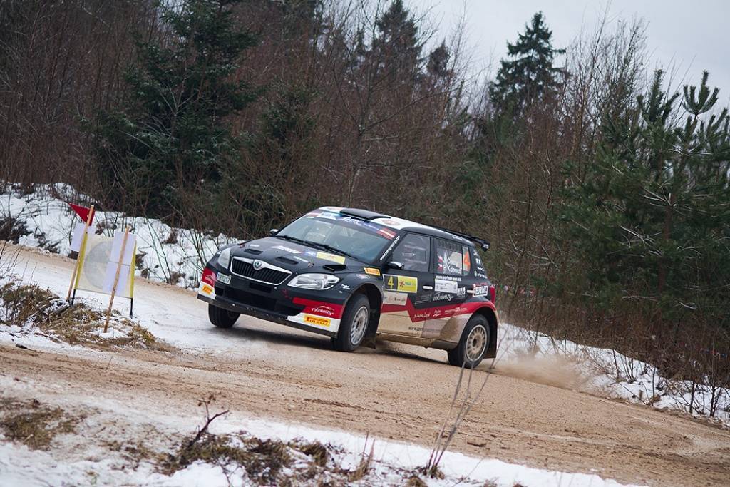 Bildes no Eiropas rallija čempionāta otrā posma - rallija "Liepāja-Ventspils" - otrās dienas.