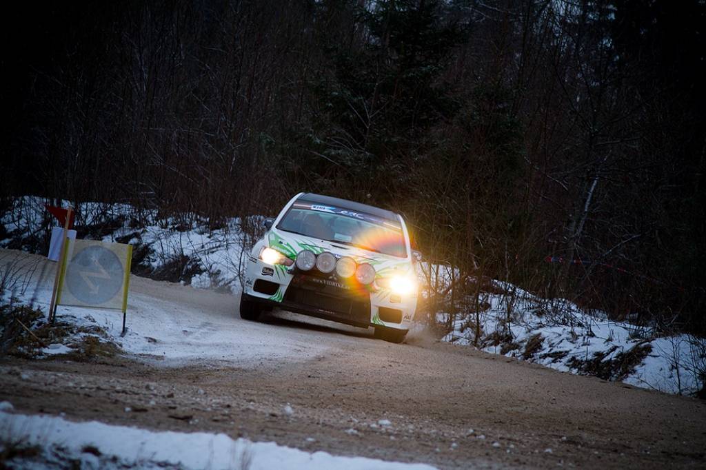 Bildes no Eiropas rallija čempionāta otrā posma - rallija "Liepāja-Ventspils" - otrās dienas.