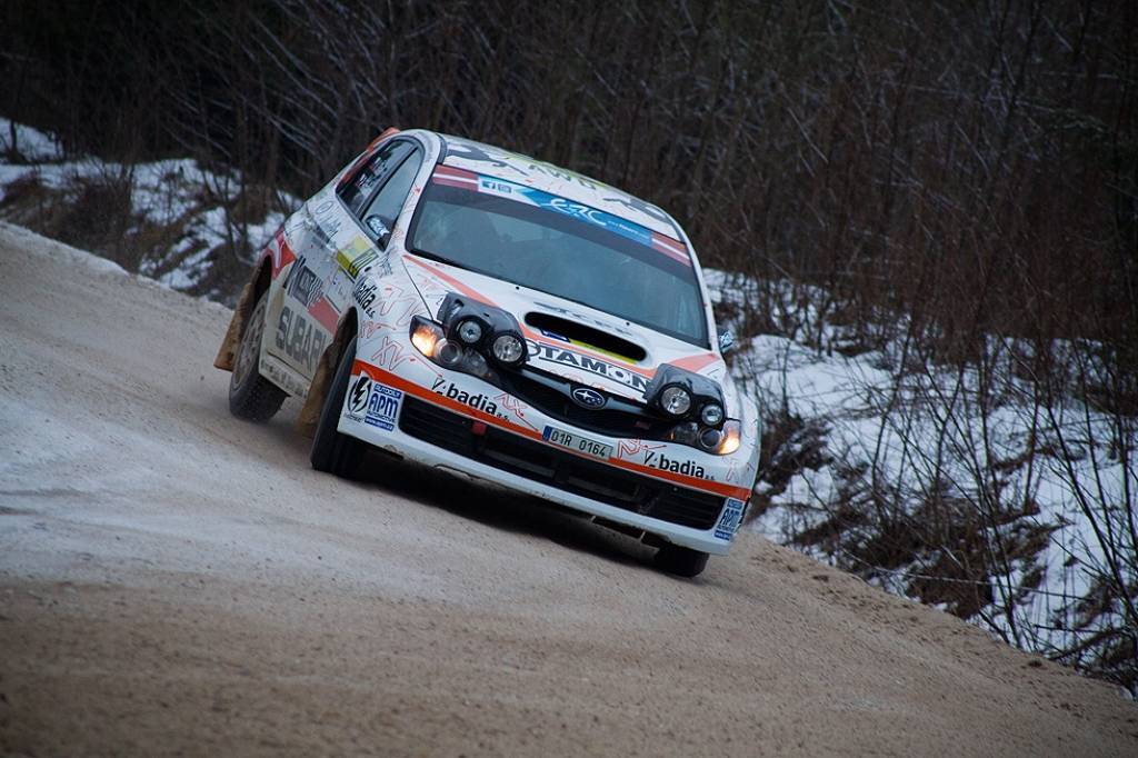 Bildes no Eiropas rallija čempionāta otrā posma - rallija "Liepāja-Ventspils" - otrās dienas.