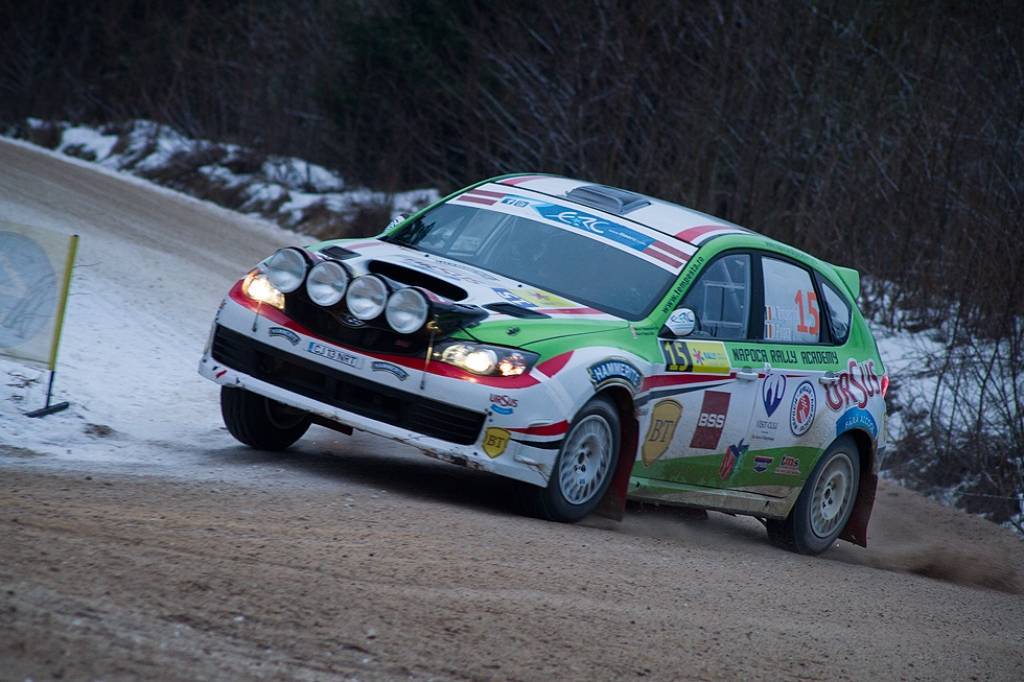 Bildes no Eiropas rallija čempionāta otrā posma - rallija "Liepāja-Ventspils" - otrās dienas.