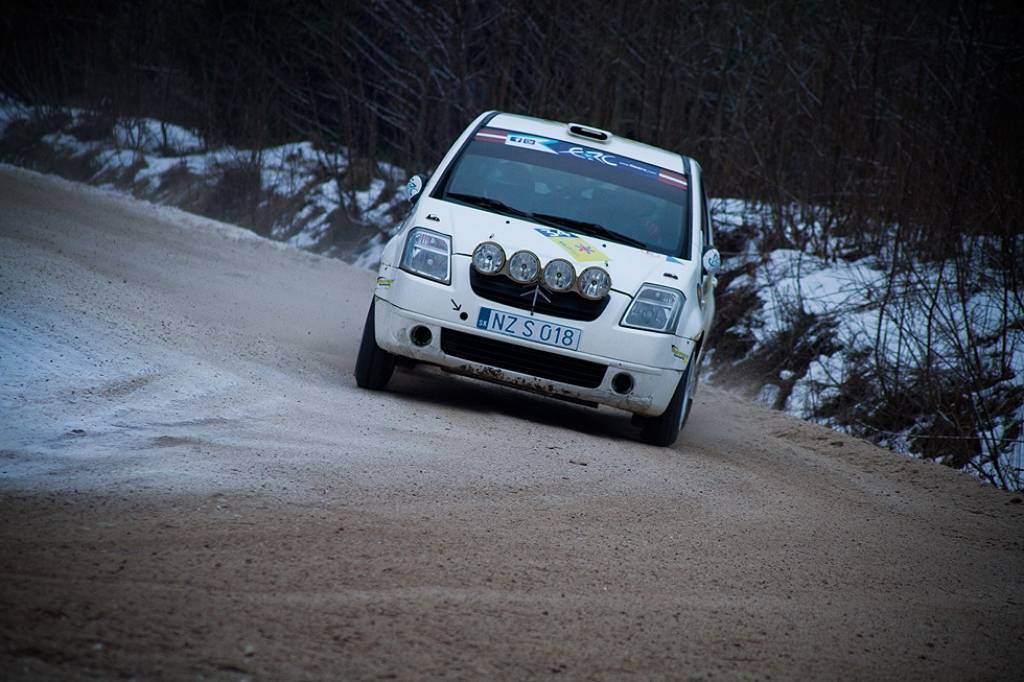 Bildes no Eiropas rallija čempionāta otrā posma - rallija "Liepāja-Ventspils" - otrās dienas.