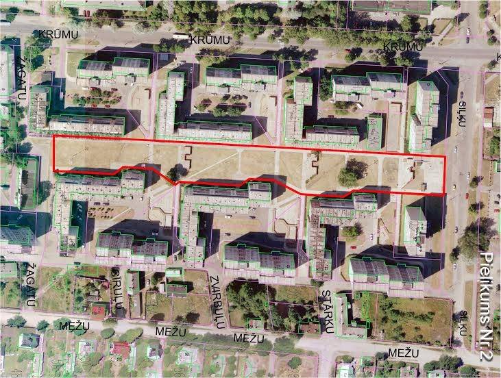 Iekškvartāla shēma - metu konkursa teritorijas robežas.